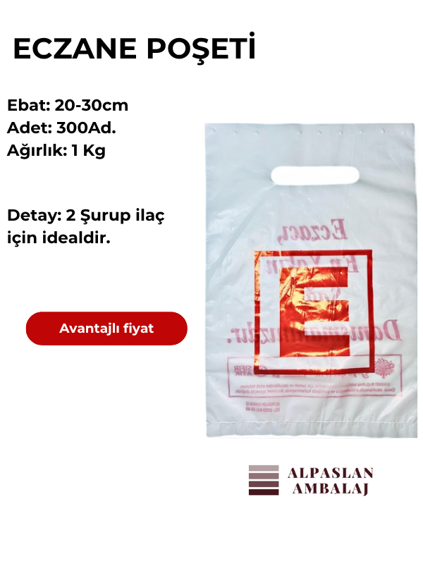 ECZANE POŞETİ 20 X 30CM 300ADET 1KG