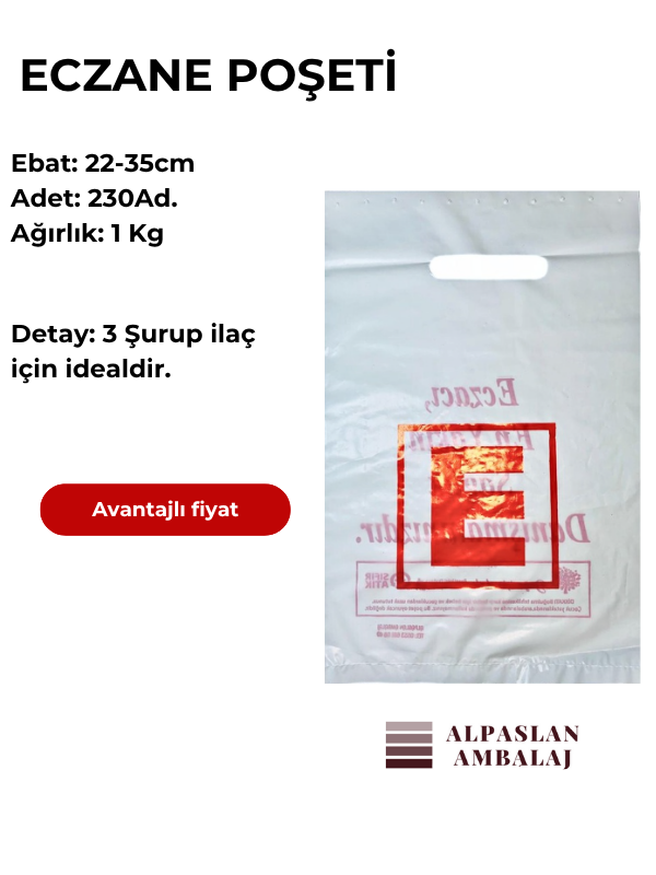 ECZANE POŞETİ 22 X 35CM 230ADET 1KG