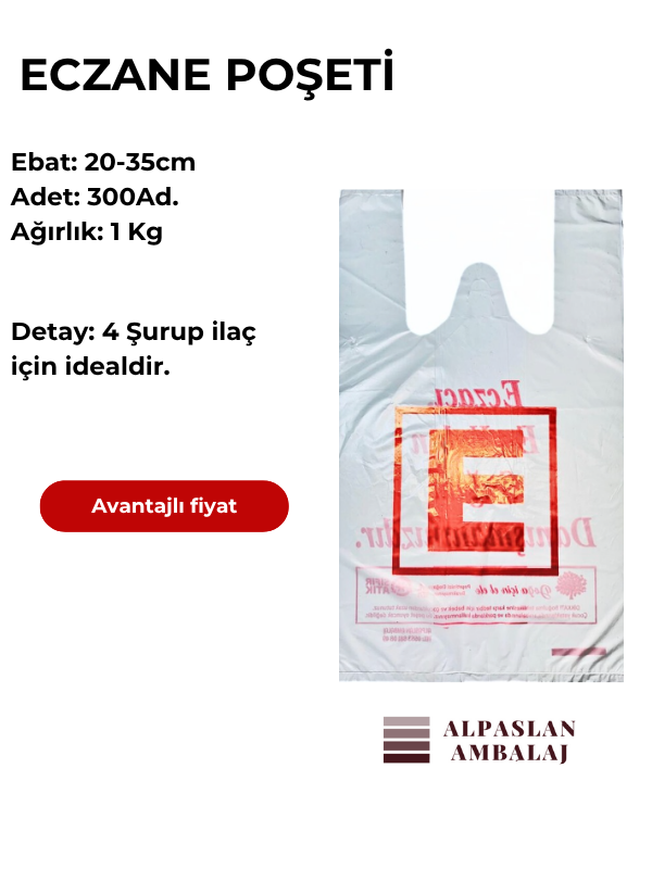 ECZANE POŞETİ 20 X 35CM 300ADET 1KG