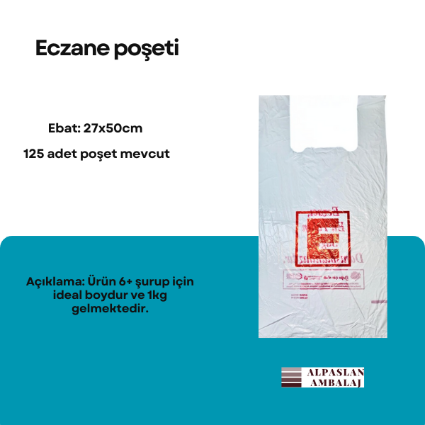 ECZANE POŞETİ 27 X 50CM 125ADET 1KG