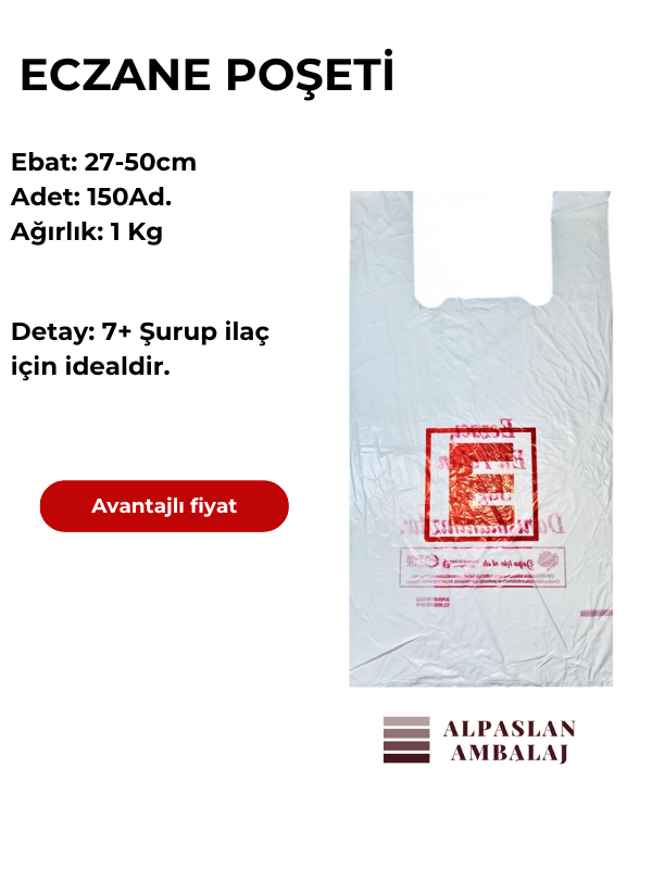 ECZANE POŞETİ 27 X 50CM 150ADET 1KG