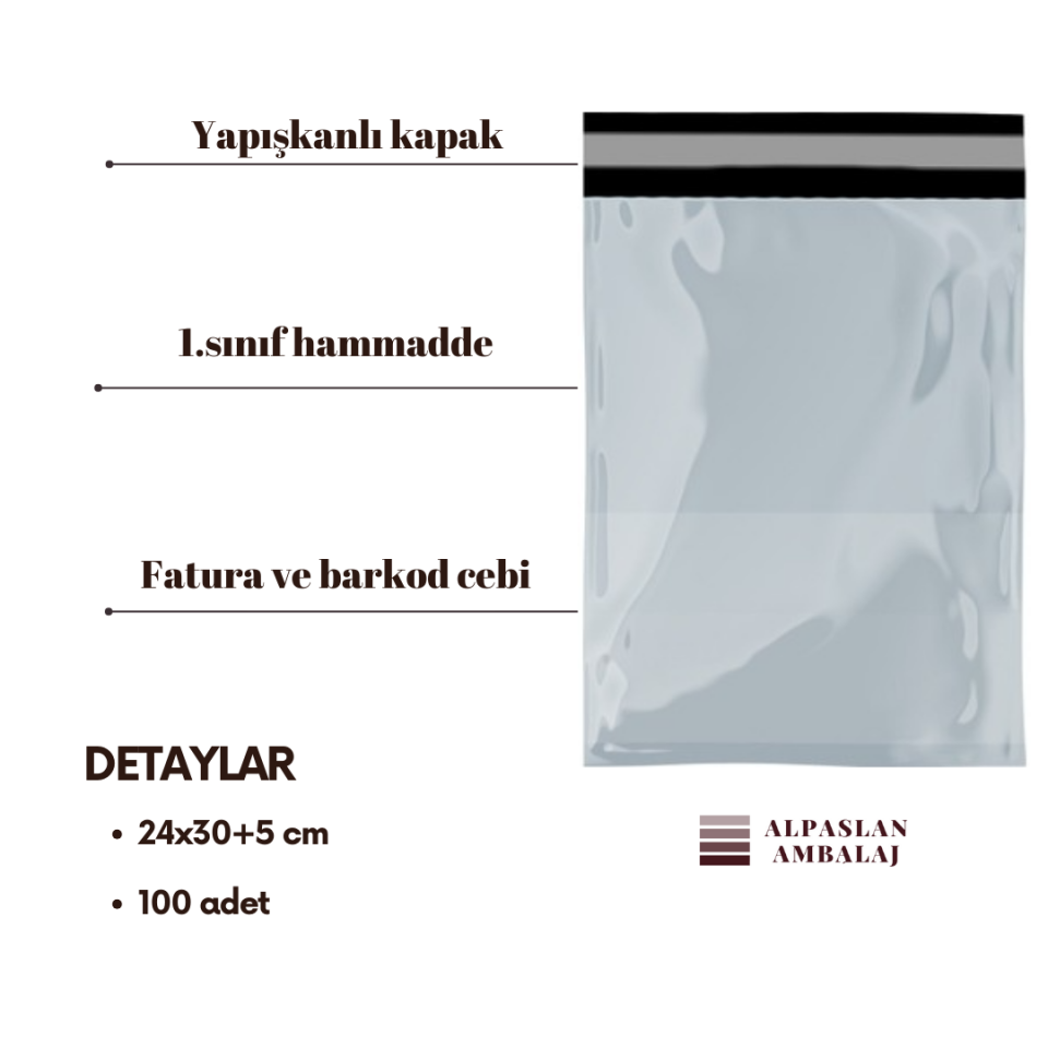 KARGO POŞETİ 24X30+5  (CEPLİ)